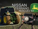 Nissan Terrano rescued by John Deere